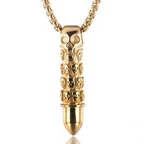 Naszyjnik NABÓJ w czaszki SKULL style STAL 316L