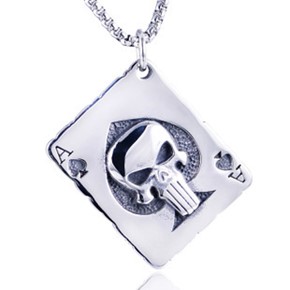 Naszyjnik SKULL style CARD stal 316L
