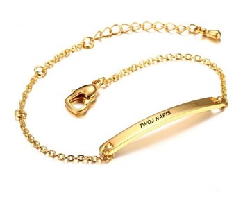 Bransoletka PERSONALIZACJA stal 316L gold