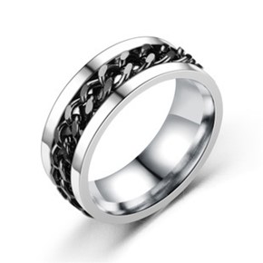 Obrączka BLACK CHAIN classic STAL 316L