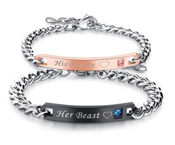 Bransoletki Beauty & Beast stal 316L - kpl. 2 szt