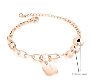 Bransoletka GOOD LUCK 316L personalizacja GOLD