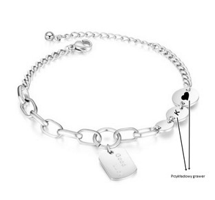 Bransoletka GOOD LUCK 316L personalizacja SILVER