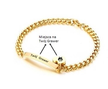 Bransoletka PERSONALIZACJA stal 316L gold