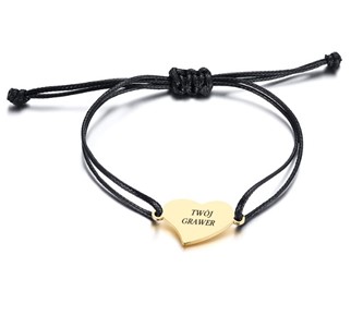 Bransoletka PERSONALIZACJA serce STAL 316L