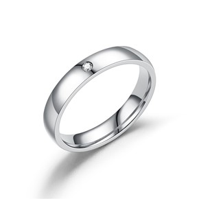 Obrączka SWEET ZIRCONIA Stal 316L srebrny