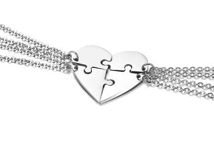 Naszyjniki NAJLEPSZE PSIAPSIÓŁY serce PUZZLE 4 szt
